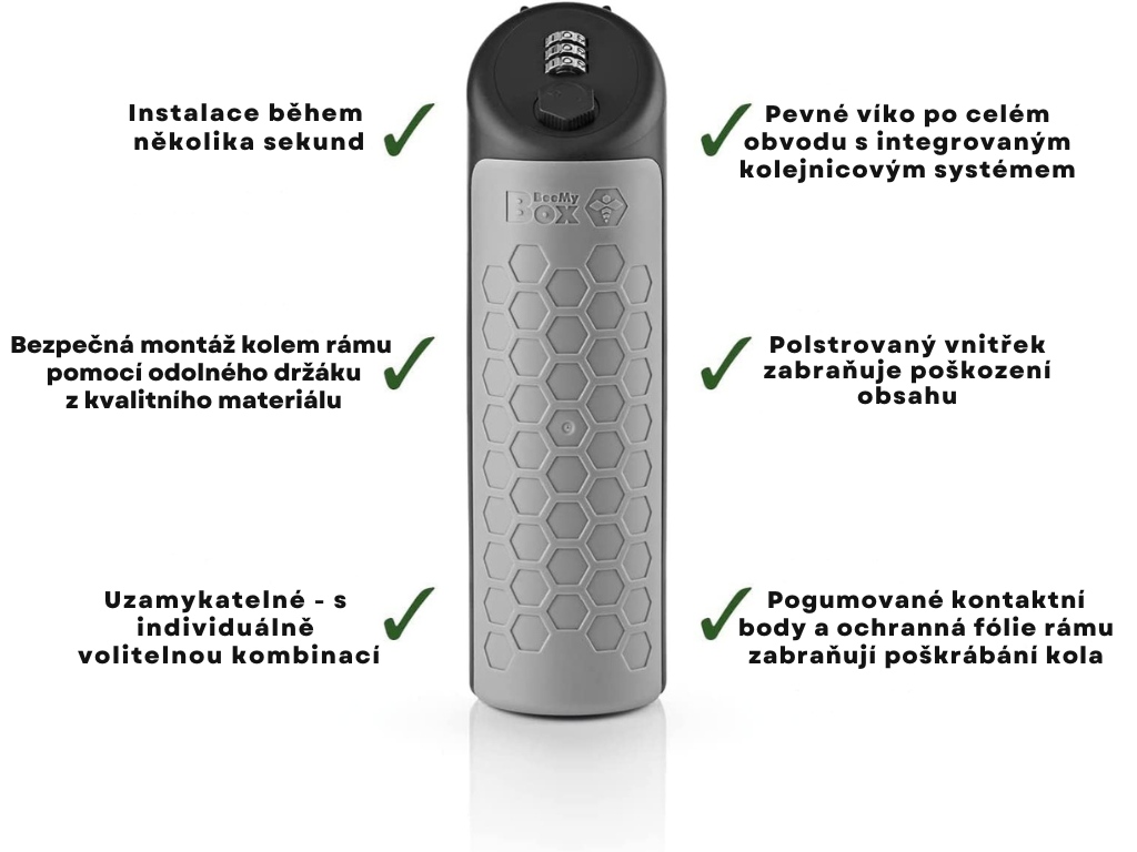 BeeMyBox Uzamykatelná cyklistická brašna na rám jízdního kola Basic 02107 3